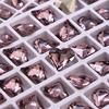 10Pcs Pink Nail Decorations Rhinestone Hearts Squares Droplets Ovals Butterflies Assorted Shapes Nail Art Gems for Manicure DIY Salon Glitter