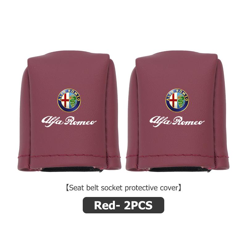 For Alfa Romeo Car Seat Belt Socket Cover Protection Case Anti-Scratch Seatbelt Clip Protector Cover GT Stelvio F1 Brera Volante
