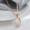 Fashion  Rose Gold  Color Mix Hollow Rose Flower Pendant Necklace For Women Wedding Party Daily Vintage Jewelry