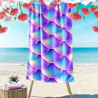 Mermaid Scale Pattern Towel Beach Towel Quick-drying for Travel Outdoor Sports Jogging Beach and Swimming