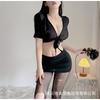 Pure Desire Uniform Sexy Hottie Suit Exposed Navel Short White Shirt Secretary Sex Uniform Cosplay Woman