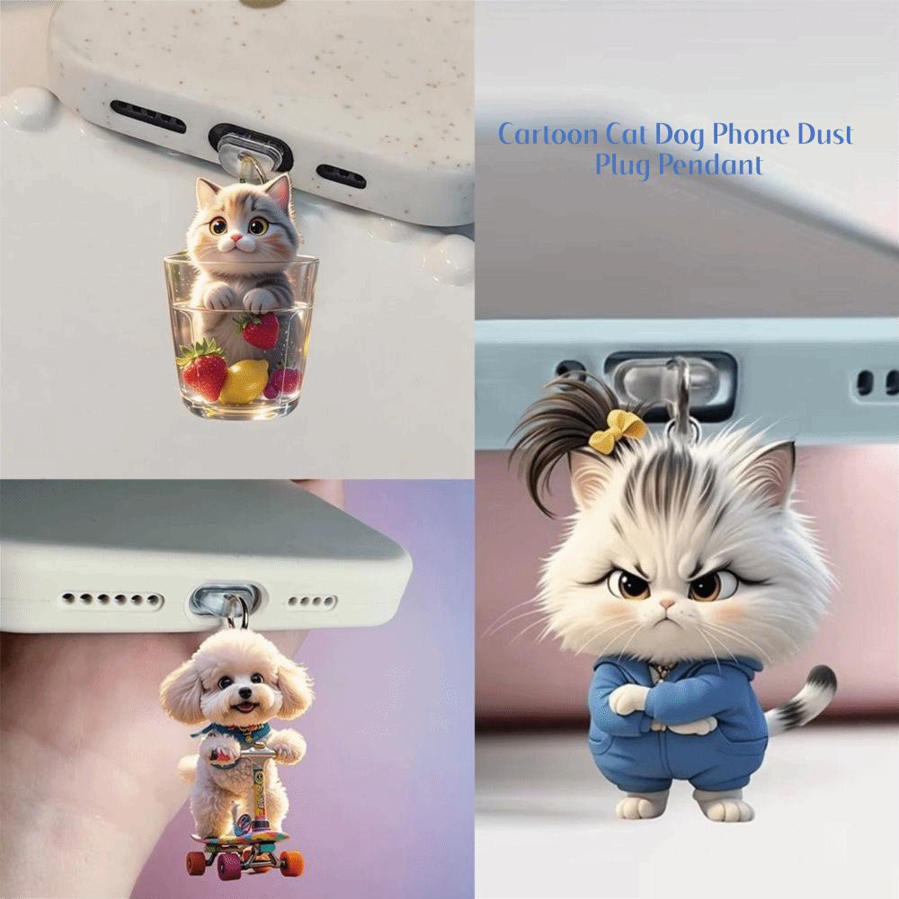 Cartoon Design Animal Dust Plug Pendant for Iphone/Android Phone Decoration