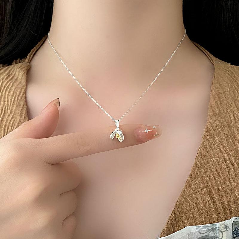 Colier Orhidee de Jad cu Temperament Elegant și Luxos, Lanț Floare pentru Claviculă, Nou și de Nișă