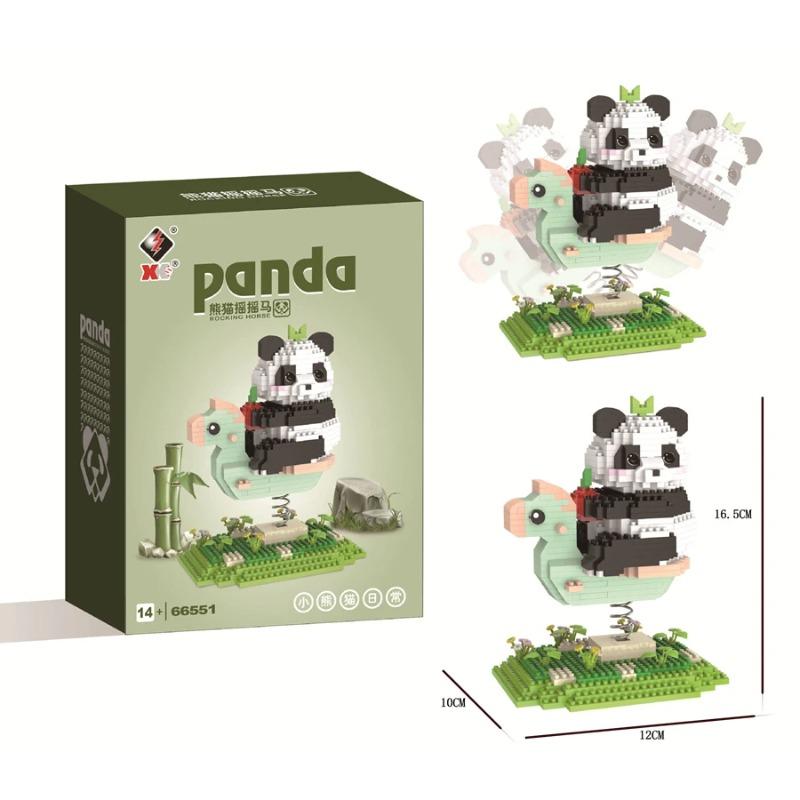 New Product Tiny Particle Assembled Building Blocks Diy Assembled Toys Cartoon Swing Panda Series Children's Toys Leisure Games