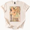 Art Nouveau Woman Graphic Tee Alphonse Mucha Style T Shirt