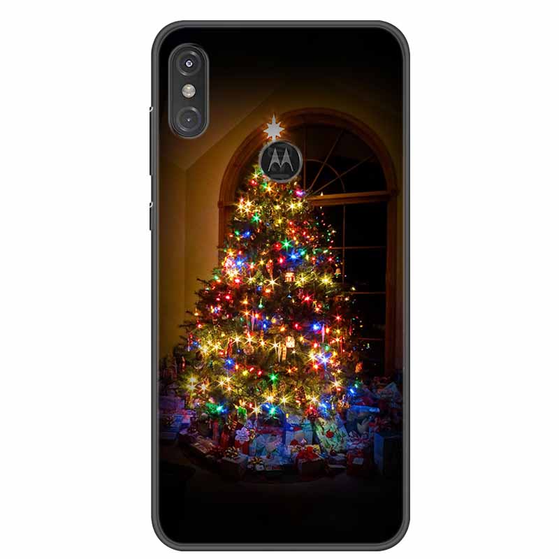 For Moto One Vision Case Luxury Silicone TPU Soft Cover Phone Case For Motorola Moto One Action Macro Shockproof Christmas Coque
