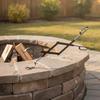 Folding Fireplace Log Tongs Lightweight Steel with Loop Handles