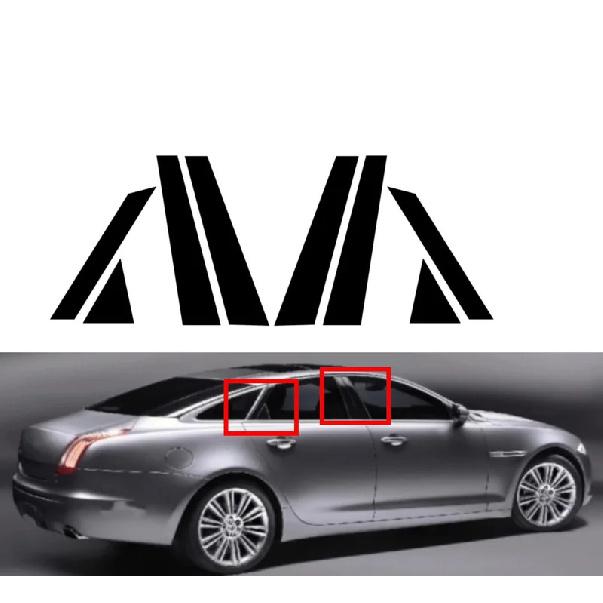 8 Stuks Glanzend Zwart Pilaar Posts Passend Voor Jaguar XJ X351 2009- 2010 2011 2012 Deur Raam Sierlijst Afdekking Exterieur