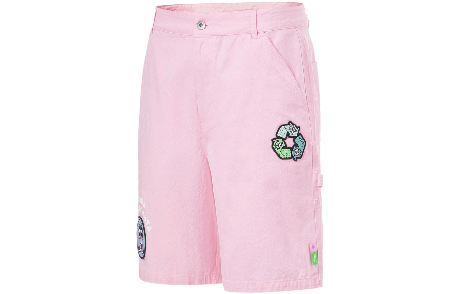 Li Ning x Steven Harrington Li Ning X Steven Harrington Casual Shorts Men s Early Lotus Pink AKST045-3 XXL
