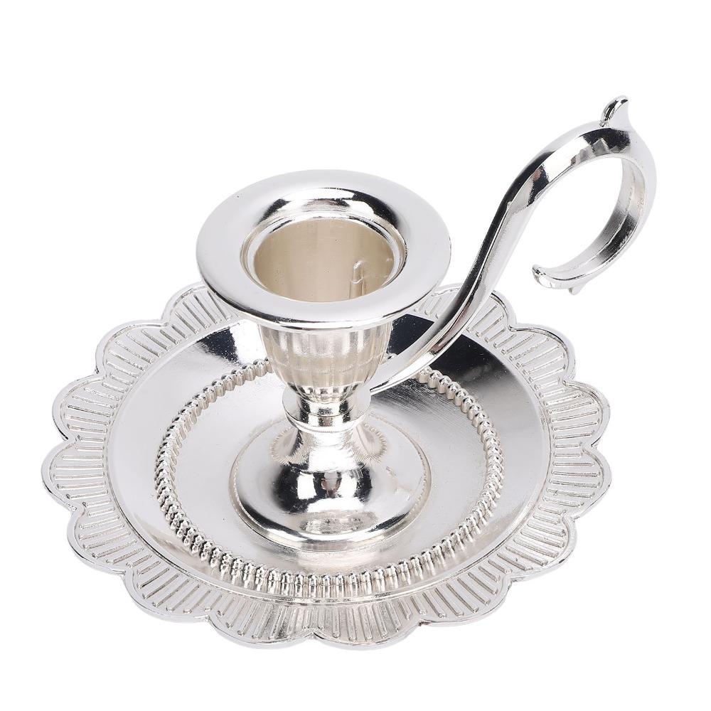 Drip Catcher Tray Candlestick Holder Handle Stand Chamberstick Candle Holder  Wedding Centerpiece