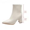 Autumn Winter Patent Leather Women Ankle Boots Fashion Thick Heel Shoes Female Short Booties Zapatos De Mujer