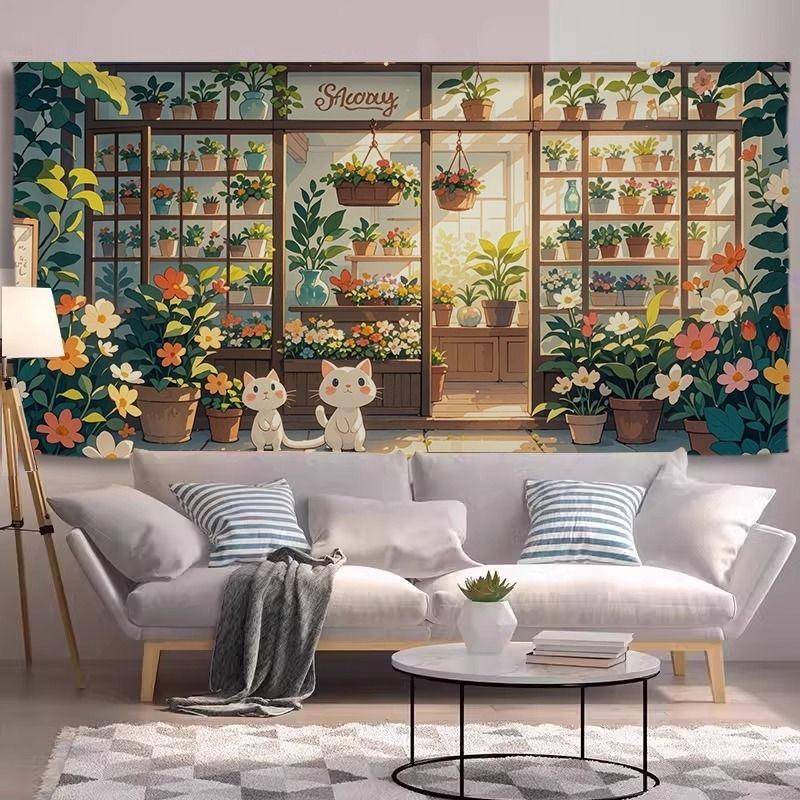 Mori Background Cloth Ins Tapestry Room Bedside Decoration Canvas Wall Cover Ugly New Fashion
