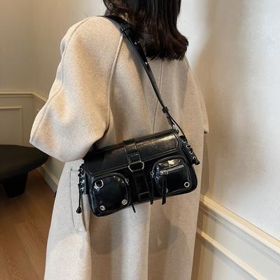 Trendy Cool Hot Girl Underarm Bag Baguette Bag New Niche Design Motorcycle Bag Shoulder Bag Crossbody Bag