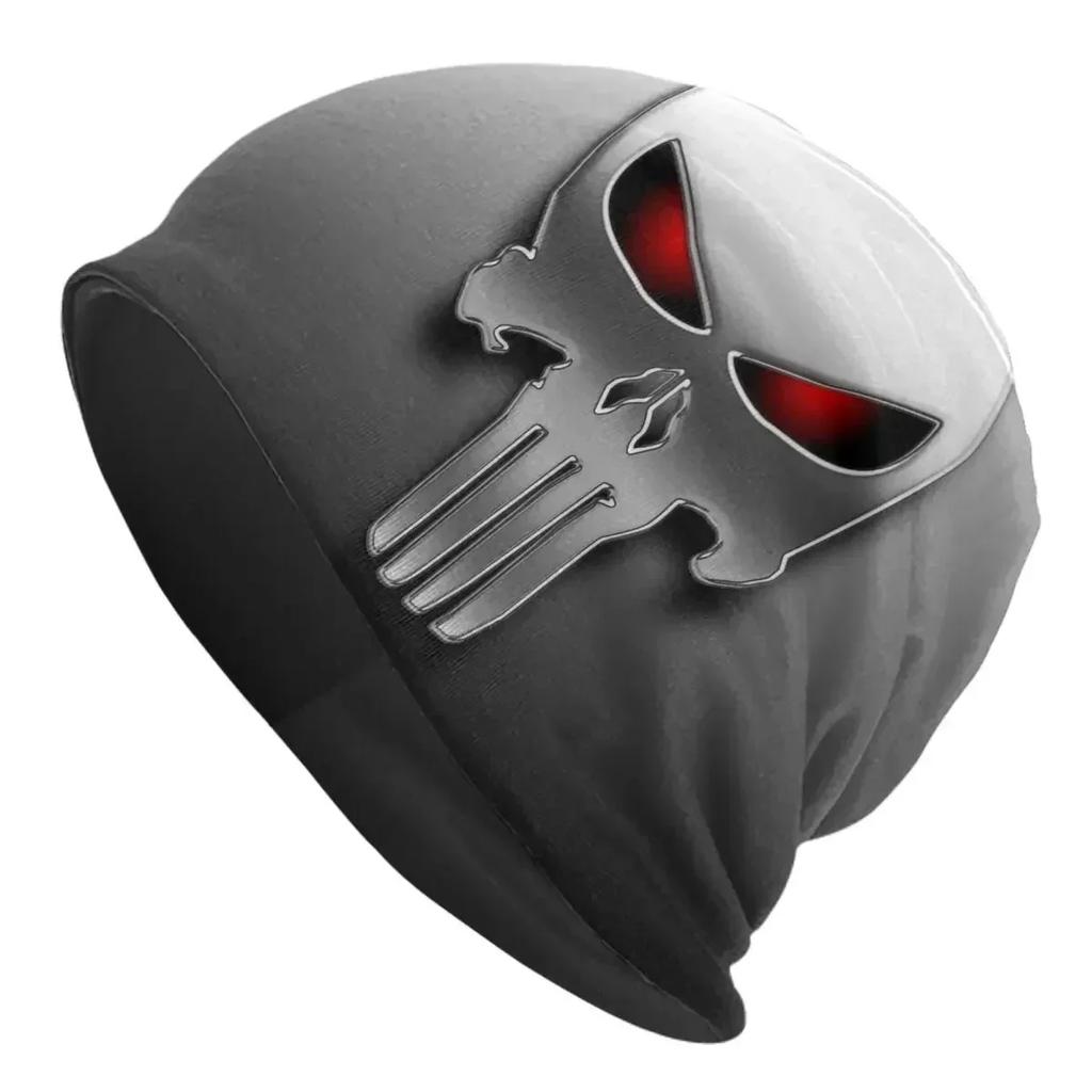 Heavy Metal Skeleton Skull Punishers Warm Knitted Cap Fashion Bonnet Hat Autumn Winter Outdoor Beanies Hats for Unisex Adult