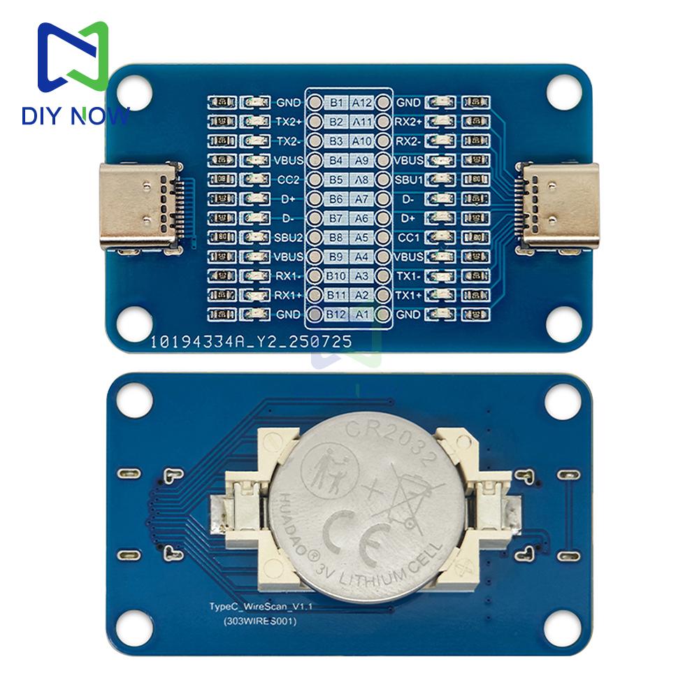 Portable Type-C Cable Tester module with 24-Pin Full Detection Dual Head LED Indicator for Type C Fast Charging Cable
