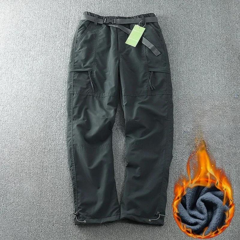 

Вітрозахисні та водонепроникні штани Outdoor Plus Velvet Soft Shell Pants Straight Winter Casual Pants Bag Tooling 6XL