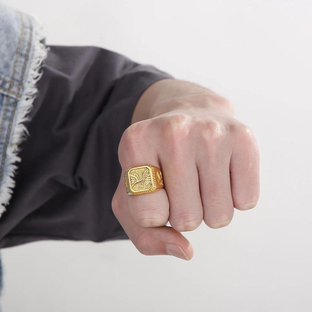 Luxury Eagle Stainless Steel Men's Ring Domineering High Quality Jewelry Party Gifts