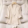 Women's Clothing Korean Style White Blazer Summer Loose Fit Waist Slimming Elegant Office Casual Comfortable