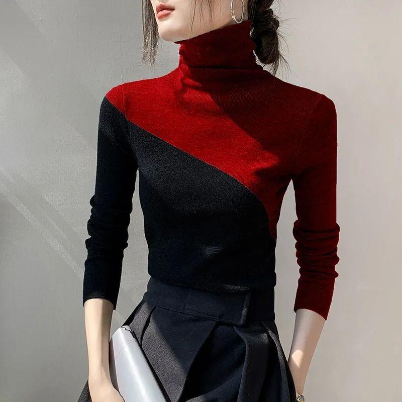 

Women s 270g Velvet Color Block T-Shirt - 2025 New Style, Semi-High Collar, Fashionable and Age-Reducing Design. Extra Extra Extra Large