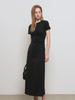 General Idea Fitted Shirred Long Dress [Black] / Gf1Lop506