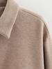 European & American Women's Fashion Casual Pleated Zipper Wool Jacket