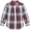 Camisa Polo Ralph Lauren Infantil Xadrez Bordado Logo Manga Longa Vermelha Camisas infantis 323952201-001