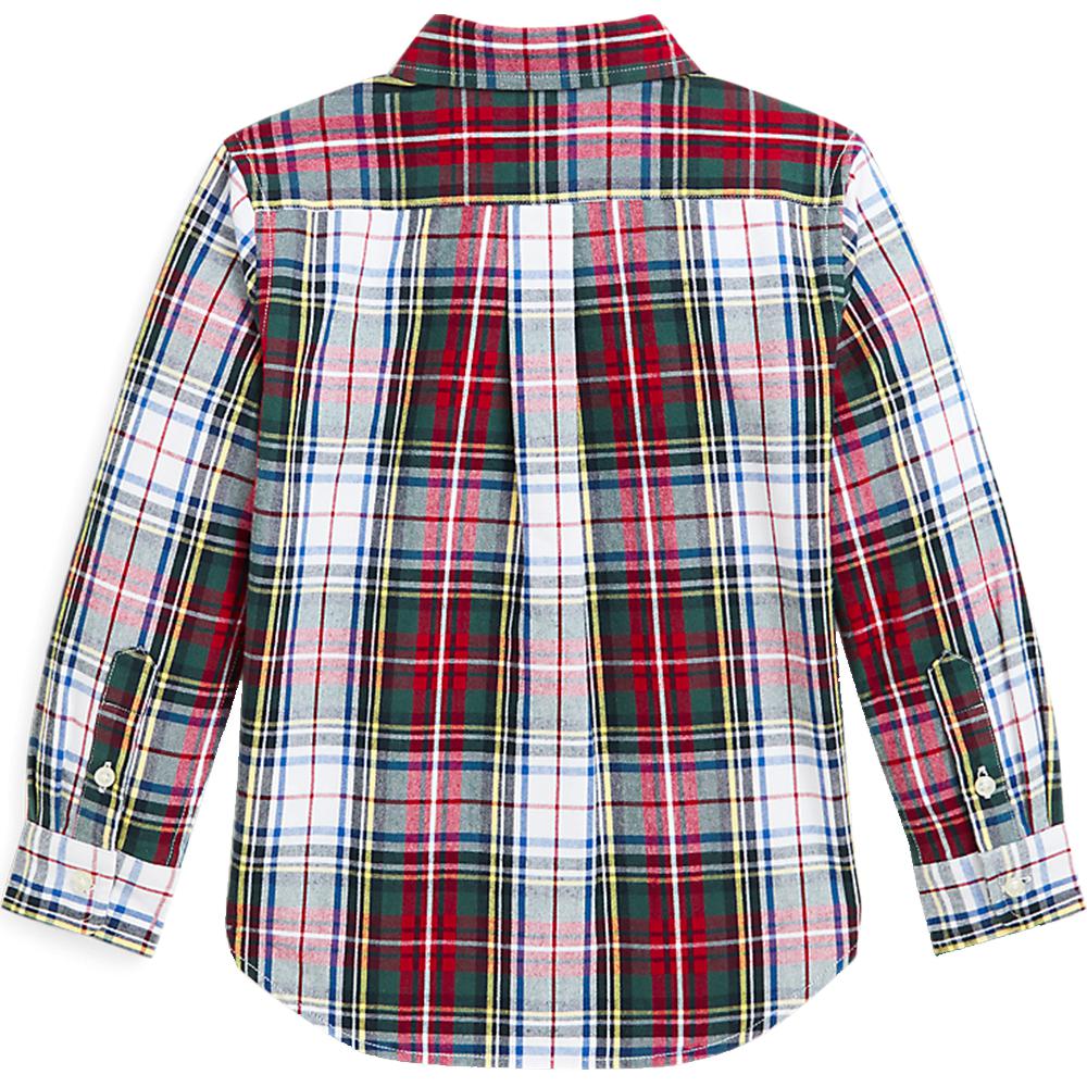 Polo Ralph Lauren Košile Dětská Kostkovaná Výšivka Loga Zapínací Dlouhý Rukáv Červená Dětské košile 323952201-001