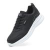 Large Size Sports Shoes Men's Leather Surface Waterproof Casual All Black Running Shoes with Large Soft Soles