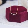 Luxury Smile Zircon Charm Necklace, 925 Sterling Silver Plated 14K Gold Chain Choker