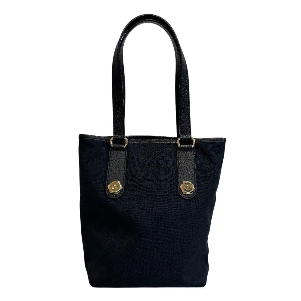 GUCCI 153361 GG pattern hand canvas Tote Bag black canvas Used