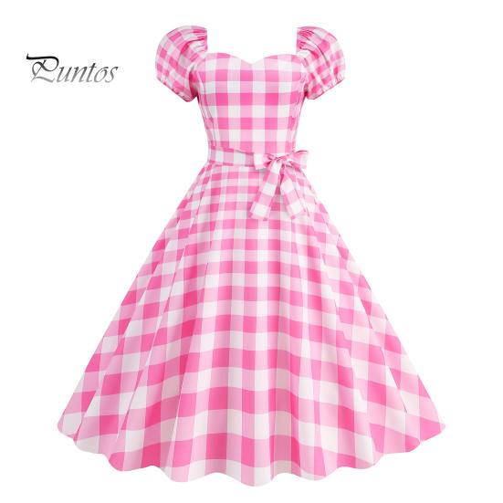 

Женское платье в стиле ретро-трапеции с большими качелями, облегающее, с высокой талией, с короткими рукавами, с V-образным вырезом, в клетку, с принтом в горошек, контрастного цвета, на шнуровке, с узкой талией, для вечеринки, свадьбы, выпускного вечера,