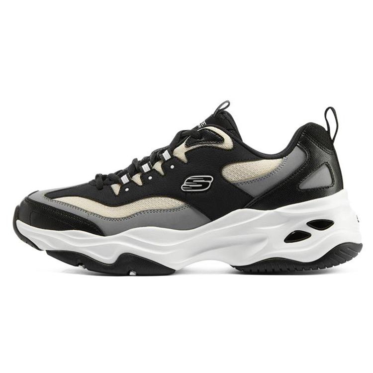 Skechers DLites 4.0 Fabric Leather Round Toe Lace-Up Sports Low-Top Casual Shoes Men sneakers Black White 237409-BKW 39