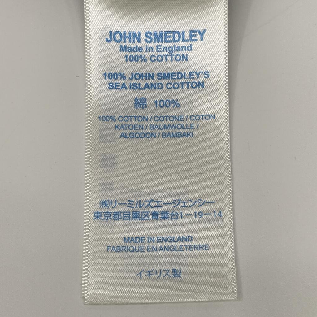 JOHN SMEDLEY BEAMS Exclusive HAYES NVxGR 30G Cotton Short Sleeve Knit tops L NavyUsed