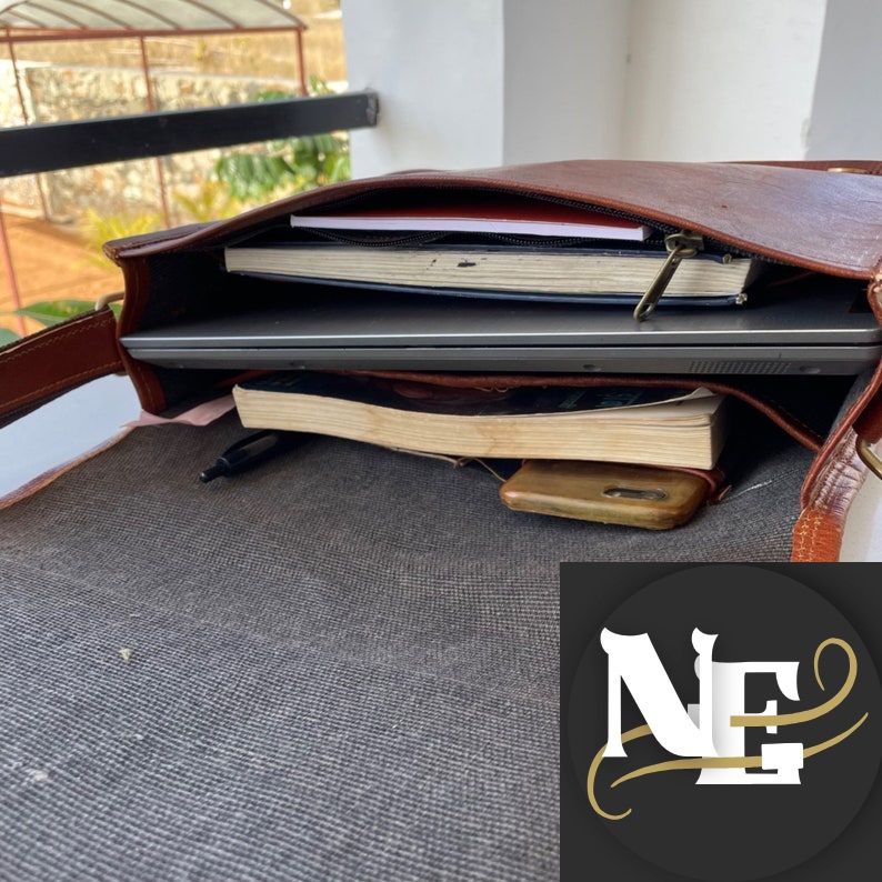 Odinė paštininko krepšys vyrams moterims Rudas odinis per petį nešiojamas krepšys, Odinis portfelis nešiojamam kompiuteriui, Odiniai krepšiai nešiojamam kompiuteriui