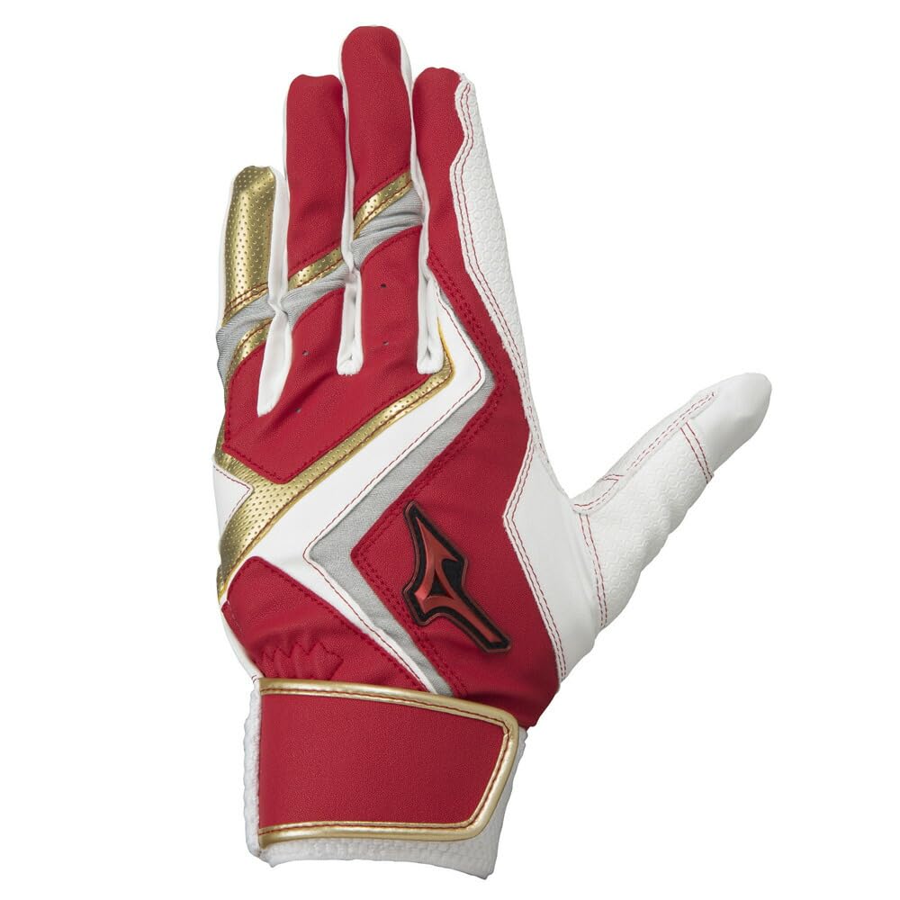 Mizuno Batting Baseball Junior Mizuno Youth WILLDRIVE RED Red x White x JL with SOLV Seal Gloves, Gloves, Size, Size, 1ejey24062, Gold, Size,