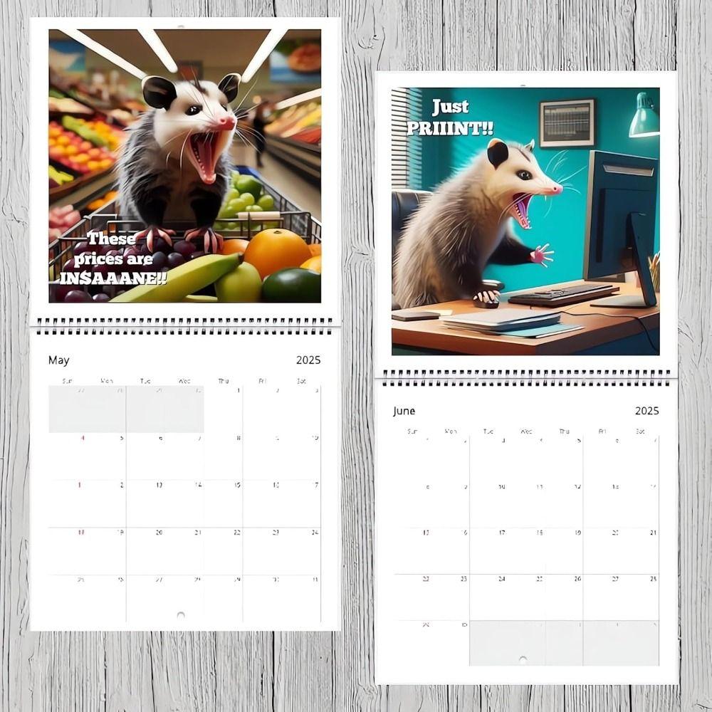 Screaming Possums 2025 Wall Calendar Wall 12 Month Planner New Possum Calendar  Funny Gag Gift