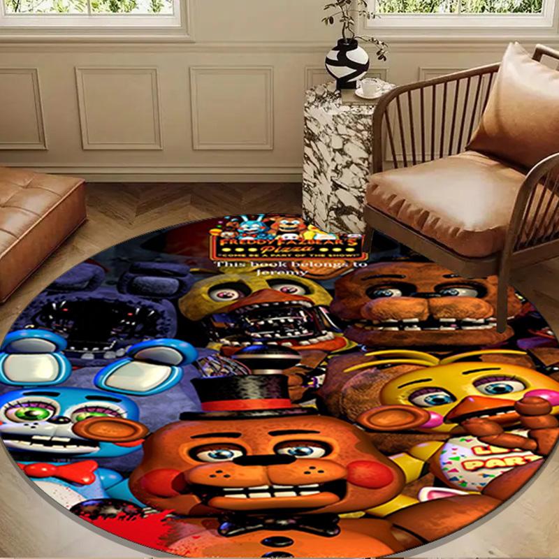 Five Nights At bears Horror Round Rug for Livingroom,Bedroom, Palyroom, Chair Rug, Area rug, Circle Carpet, Large Size Fan Christmas gift