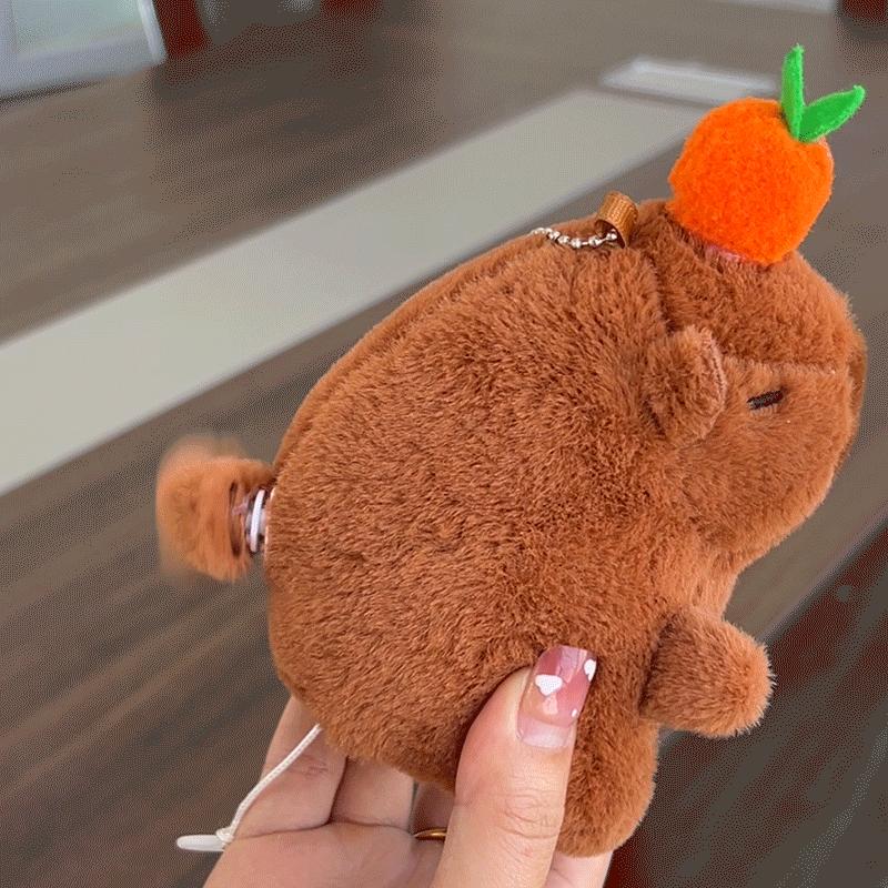 Kapibara doll snapping ring bracelet plush toy wagging tail capybara doll gift girl doll wholesale