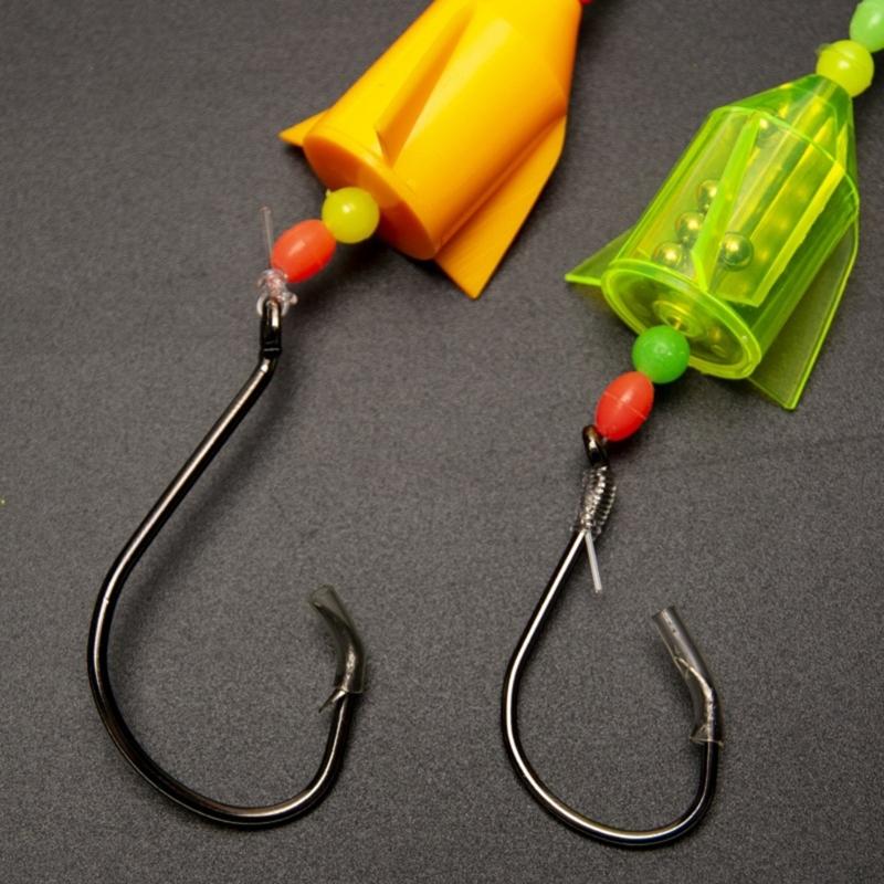 Professional Long Casting Catfishes Fishing Rigs with Carbon Steel Hook and Foams Float for Enhances Sensitivity
