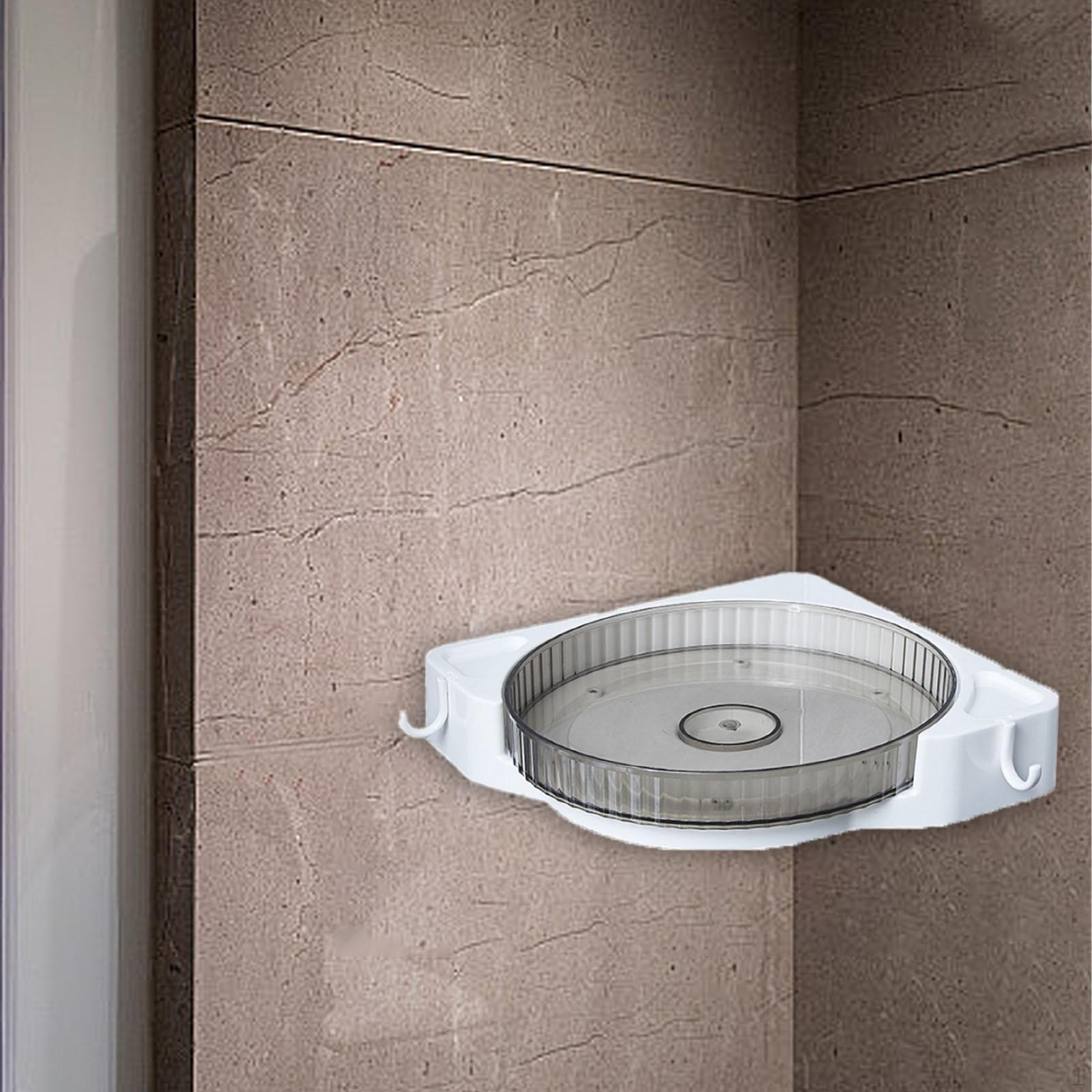 

Вращающийся на 360° угловой органайзер для душевой кабины, настенная полка с крючками для туалетного столика в ванной