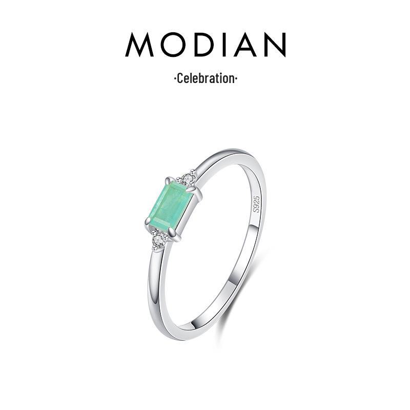 

«Модное тонкое женское кольцо из стерлингового серебра 925 пробы с турмалином Параиба» US Size 9 серебряный