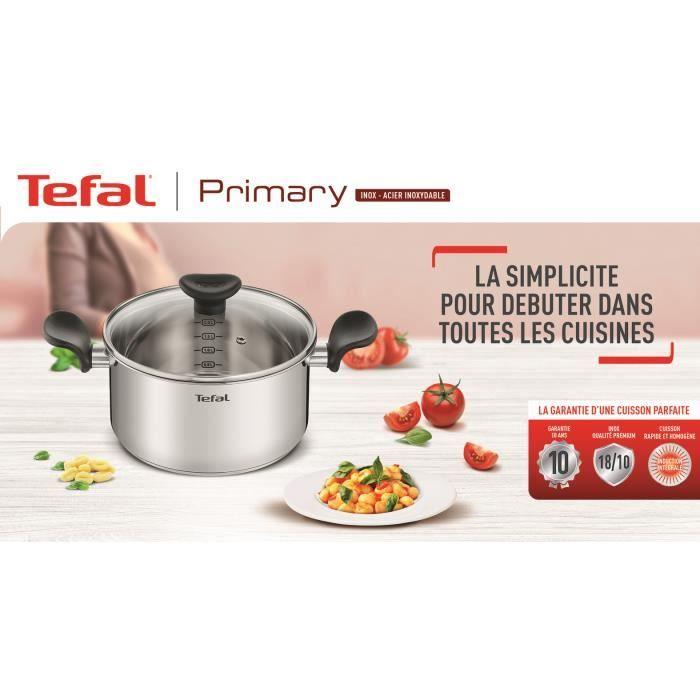 TEFAL E3090604 PRIMARY Poêle Inox Avec Revêtement Anti-adhésif 28 Cm Compatible Induction