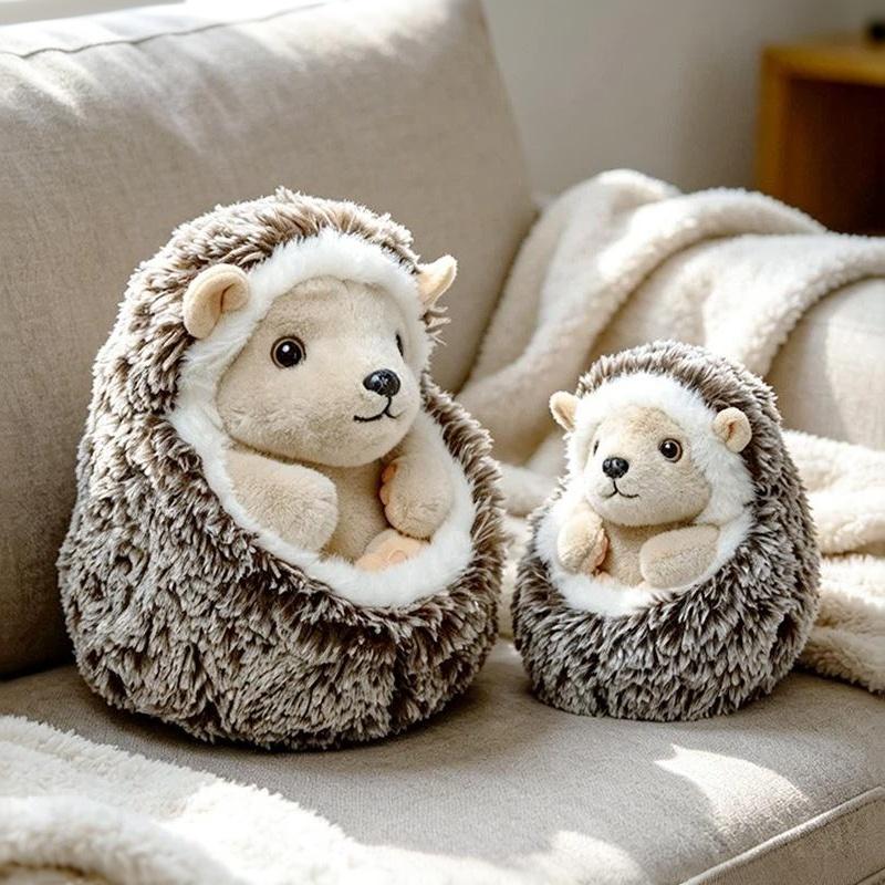 Soft Huggable Hedgehog Plush Ball Toy Stuffed Animal Doll 1Pcs for Kids Bedtime Companion Gift Home Decor