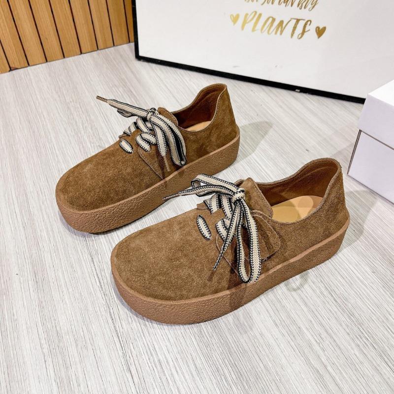 

Нишевые ретро женские полушлепанцы новая осень мягкая подошва универсальные на плоской подошве шнуровка одинарная обувь 40 темно-коричневого