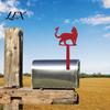 Briefkasten Dekoration Hof Eisen Schild mit Befestigungslöchern, Metall Katze Schmetterling Dekoration, Silhouette Schild Außen für Holz Leder Briefkästen Rote Dekoration