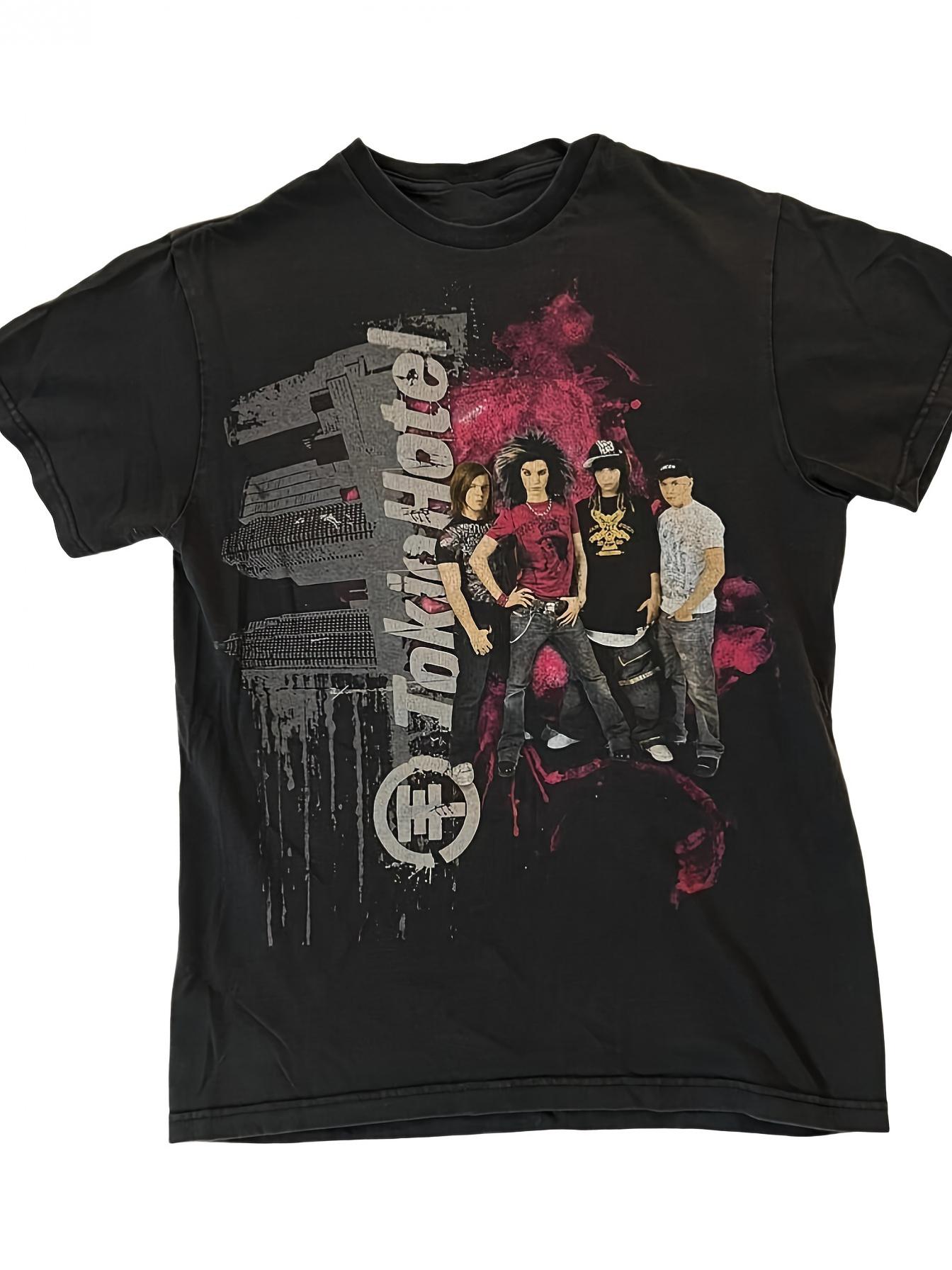 2007 Vintage Concert T-Shirt from Tokio Hotel - Official Merchandise Featuring Member Images & Logo S