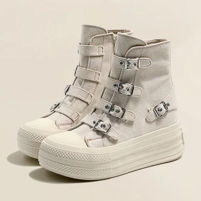 Canvas Shoes Women New Casual All-top High Top Thick Sole Increase Vulcanized Shoes