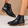 Fall/Winter Casual Women's Short Boot with Round Top, Thick Bottom and Bulky Heel Women's Shoes