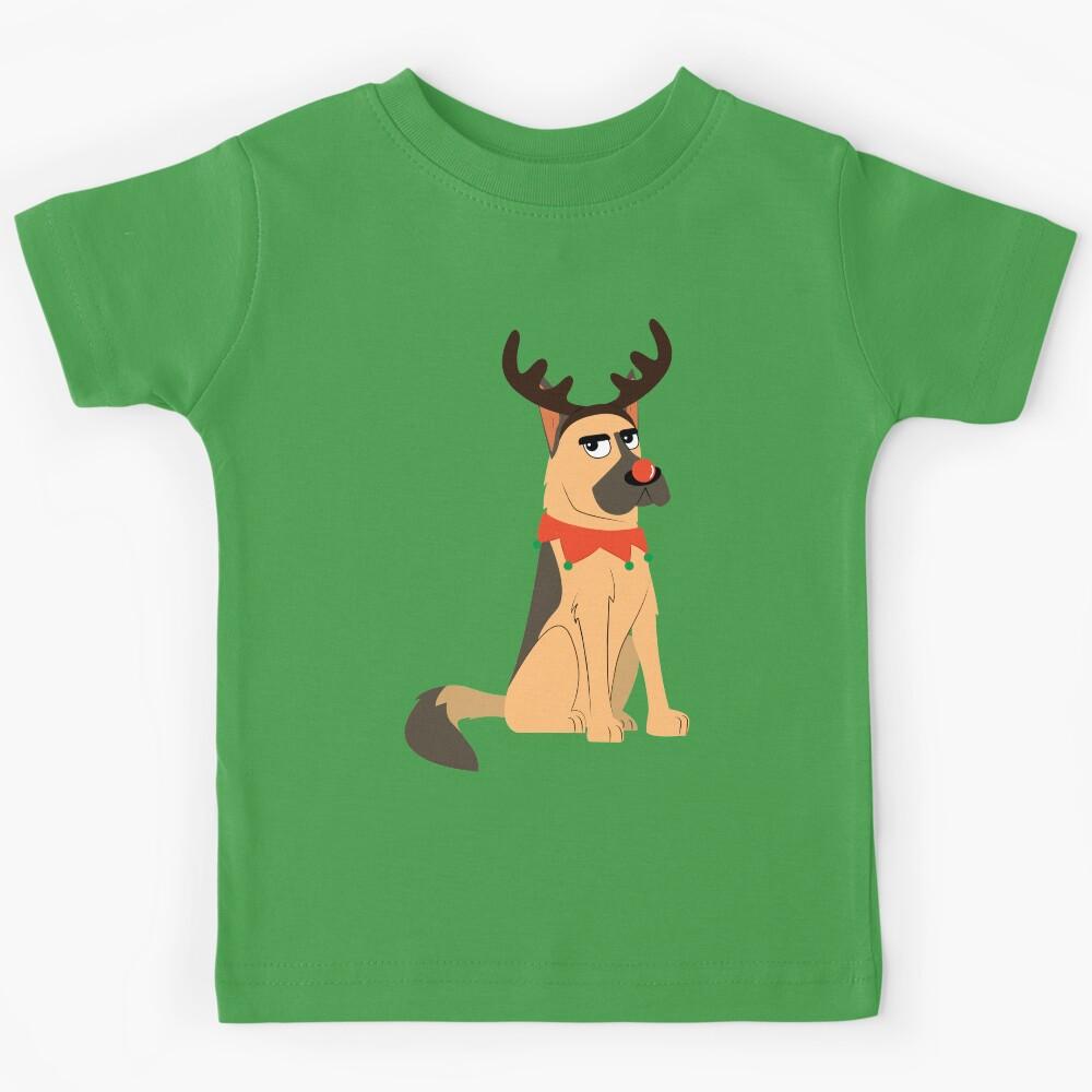 Meh-rry Christmas Shepherd Dog Kids T-Shirt 110