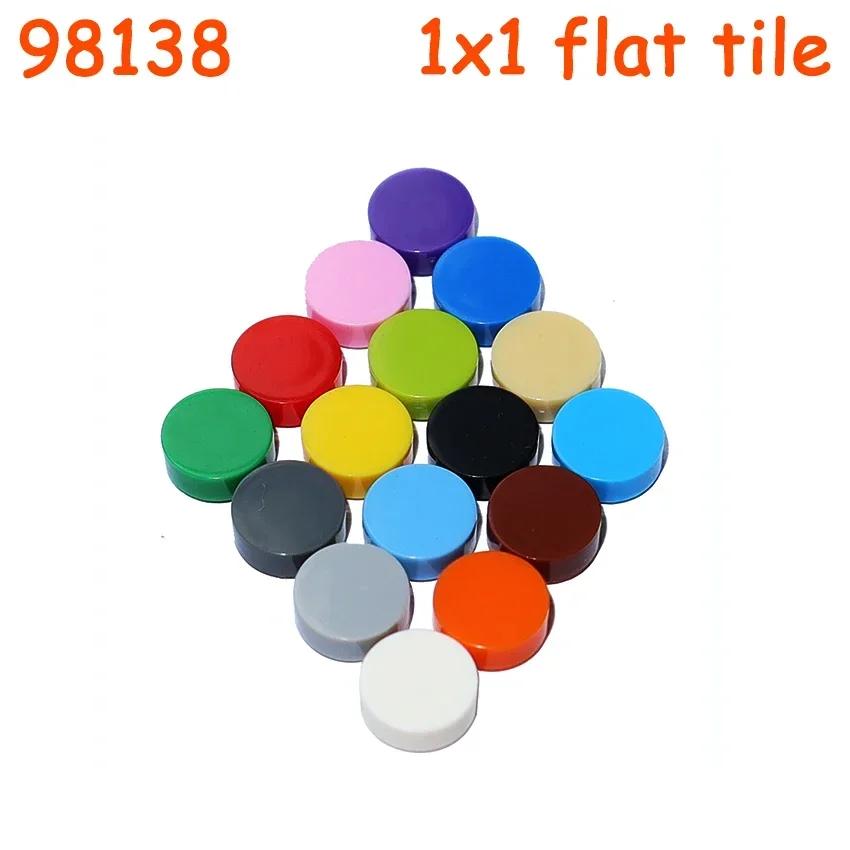 250/500PCS 98138 1x1 Flat Tile Blocks 1*1 Particles MOC Assembles Particles Round Construction Bricks DO IT YOURSELF Learning Parts Toy